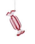 Assorted Red and White Glass Candy Ornament Rectangle