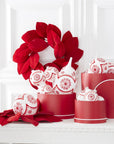 White with Red Snowflakes Glass Finial Ornament