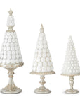 Glittered White Resin Cake on Silver Stand