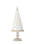 Glittered White Resin Cake on Silver Stand 17.25"
