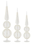 Jeweled Clear Glass Finial Trees