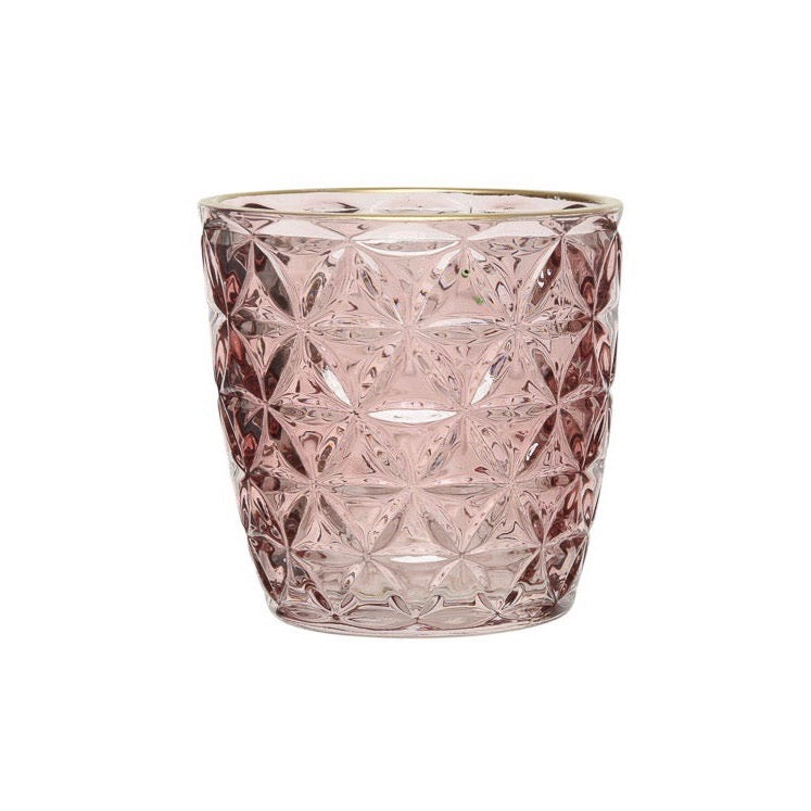 Assorted Pattern Blush and Peach Tea Light Holders Pink Triangle