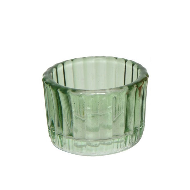 Short Tea Light Holders in Holiday Colors Green