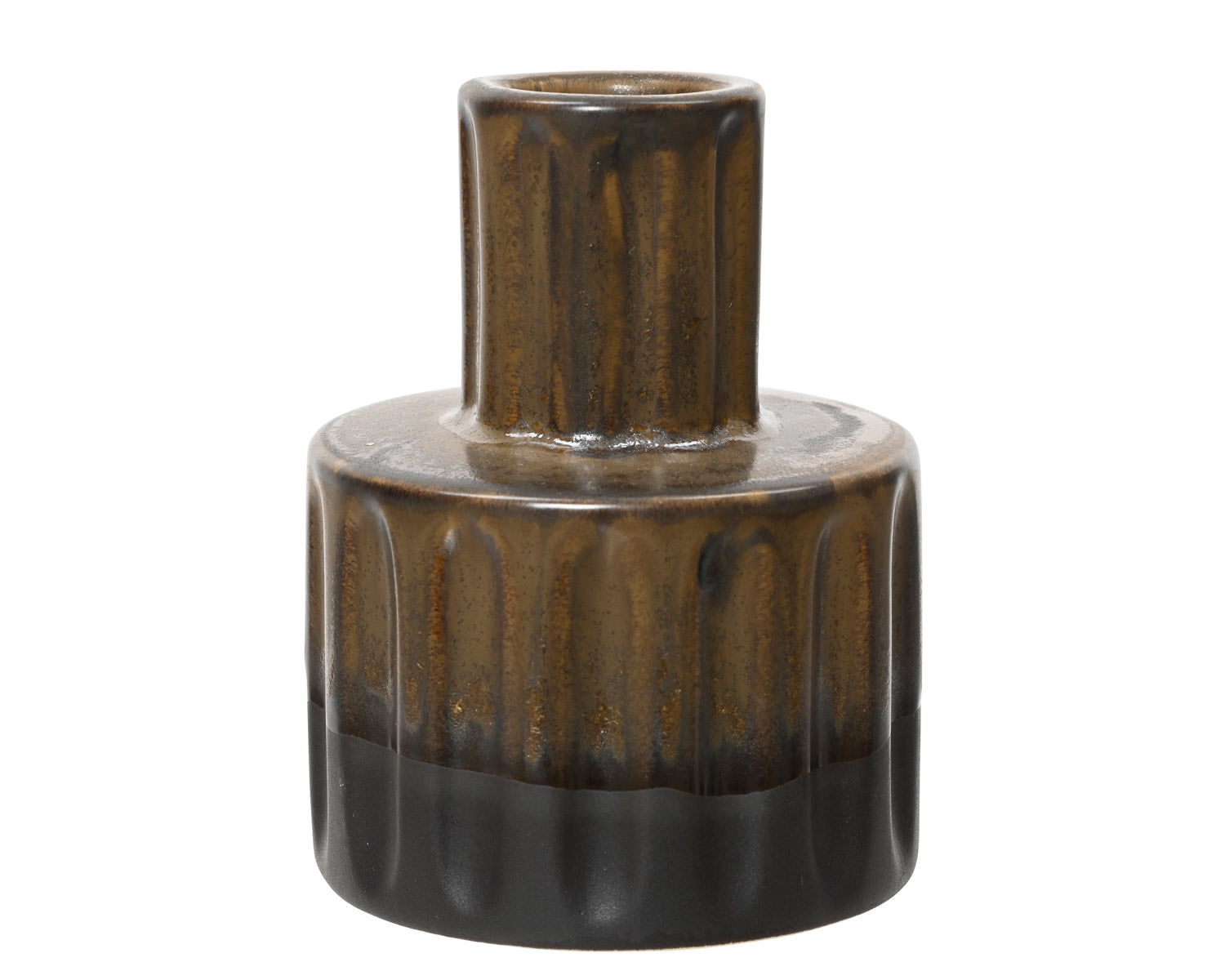 Brown and Charcoal Ceramic Candle Holder