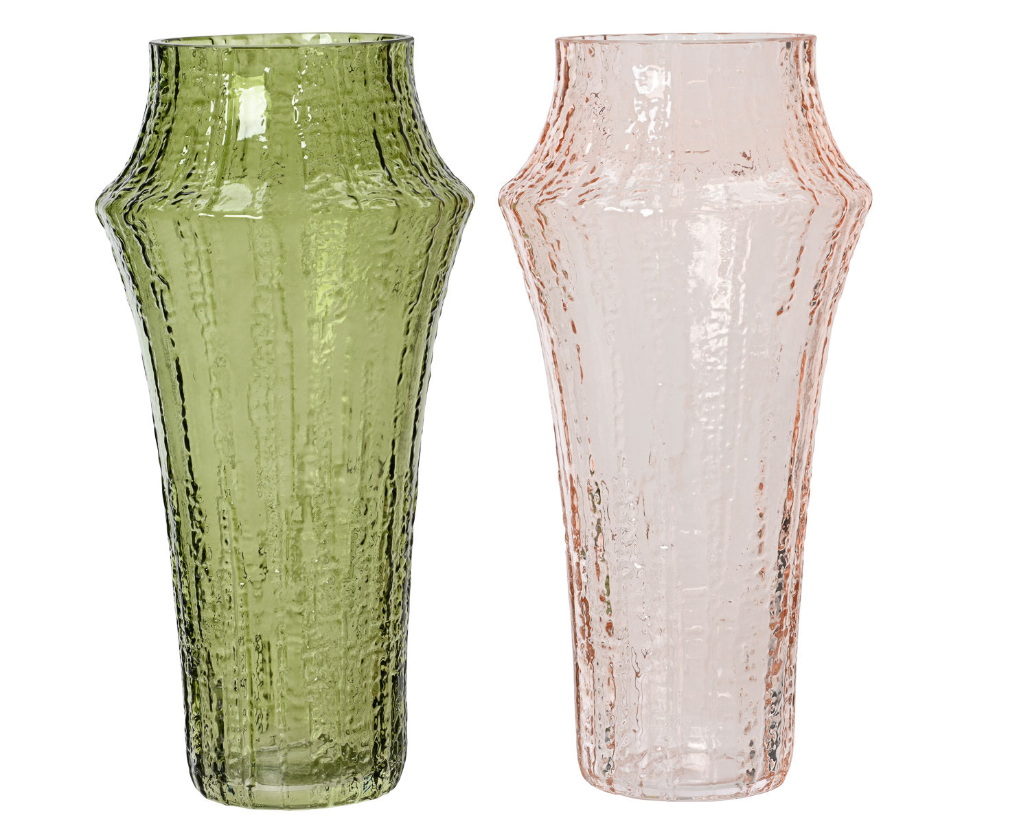 Tall Ribboned Glass Vases