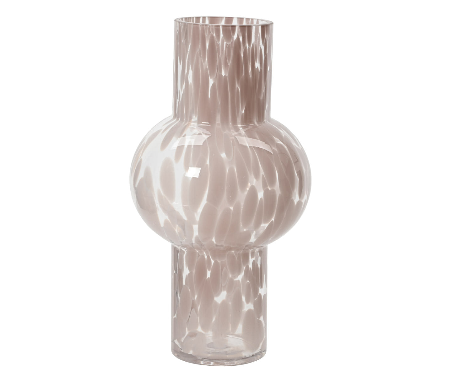 Beige Marble Glass Vase 12.4"