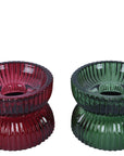 Red and Green Glass Votive Candle Holders