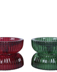Red and Green Glass Votive Candle Holders