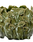 Ceramic Green Leaf Vase Small