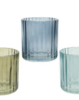 Ribbed Glass Tea Light Holders
