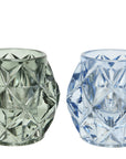 Crystal-Cut Blue or Green Teal Light Holders