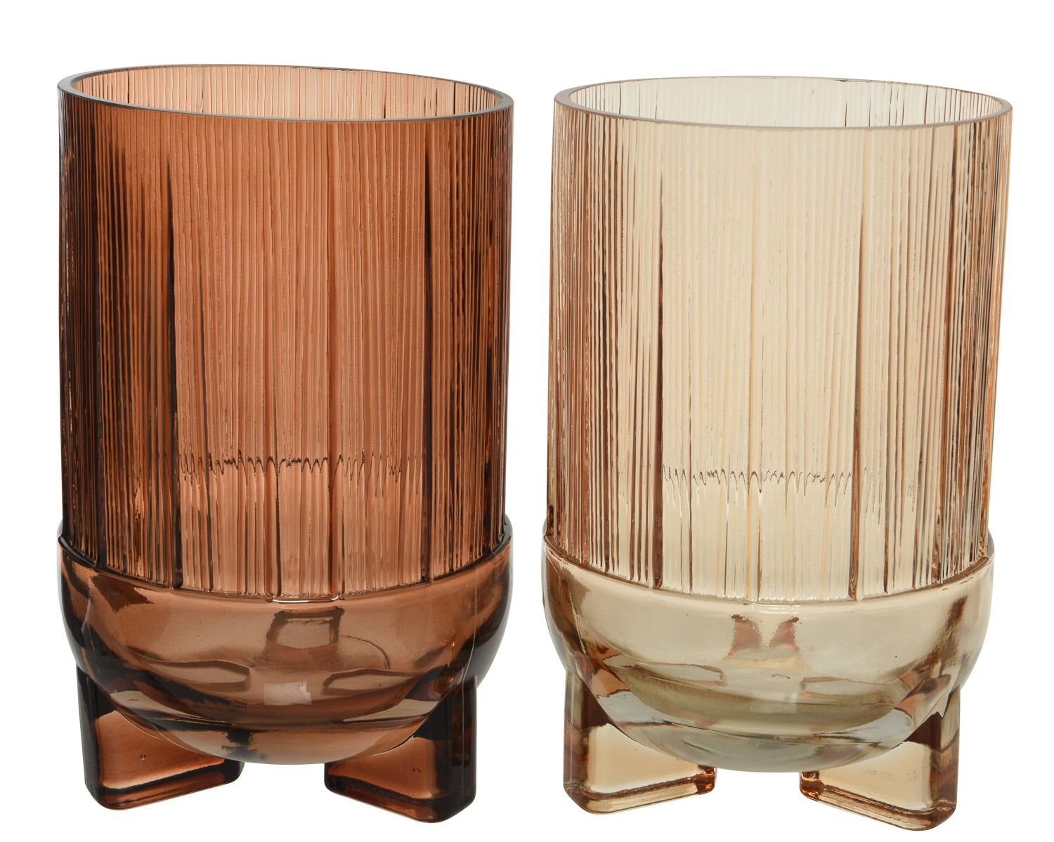 Monochromatic Amber Glass Vases
