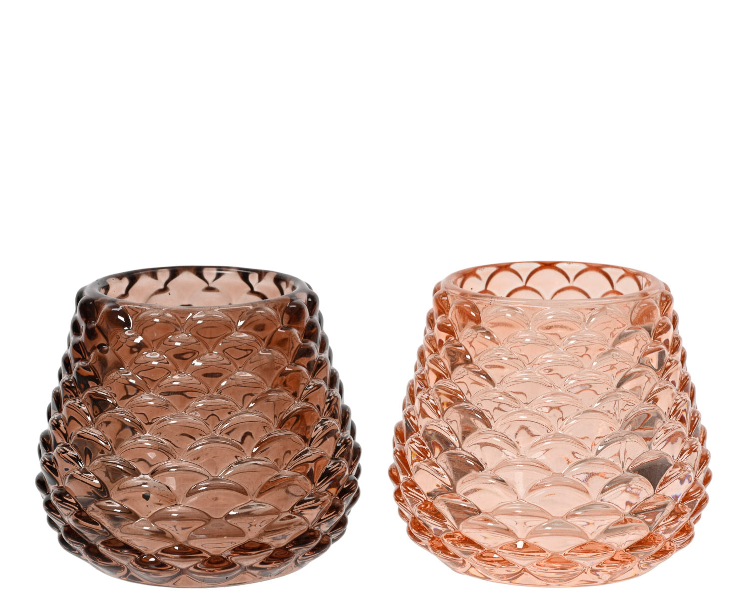 Pink or Amber Winter Tealight Holders