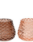 Pink or Amber Winter Tealight Holders