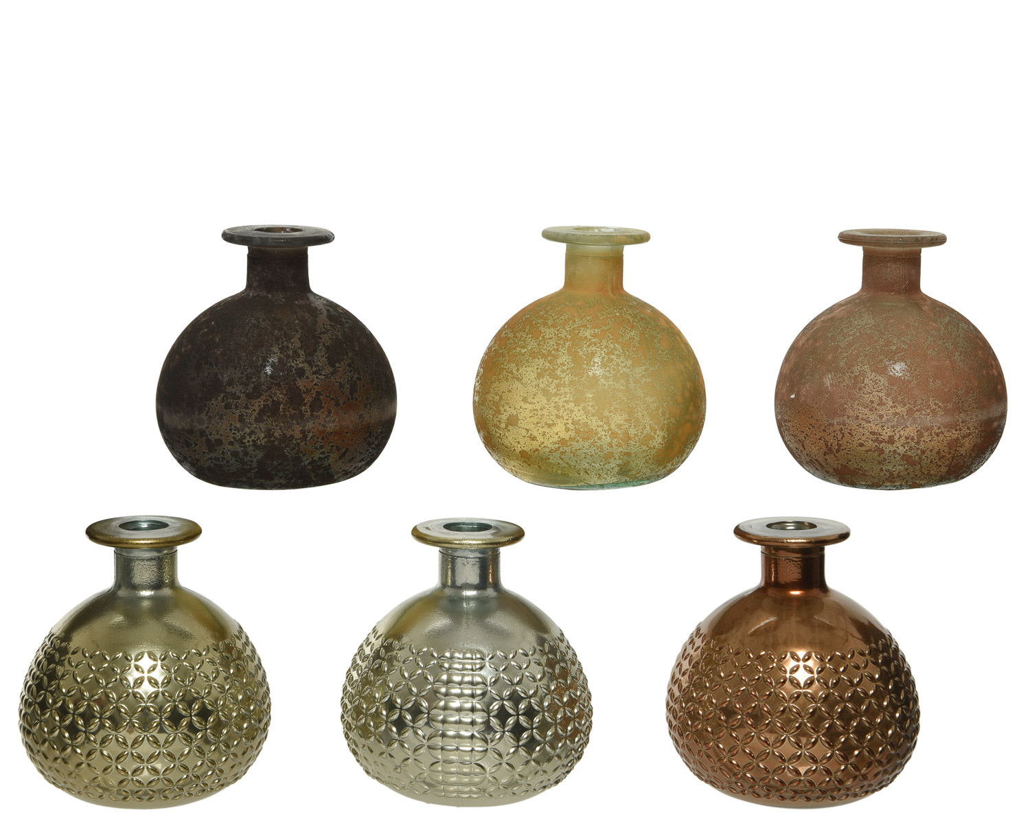 Embossed and Etched-Glass Vases