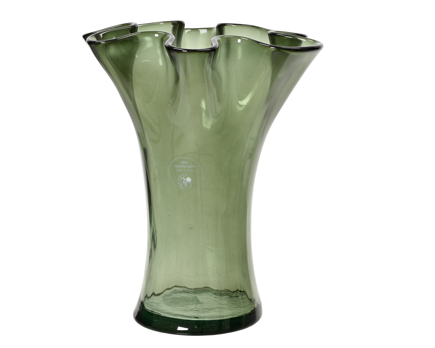Pinched Green Vase