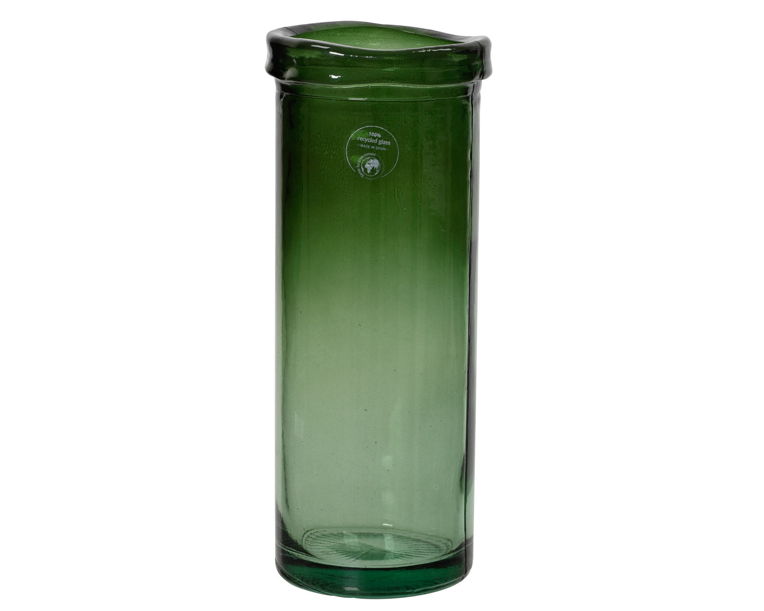 Green Recycled Glass Vase Tall