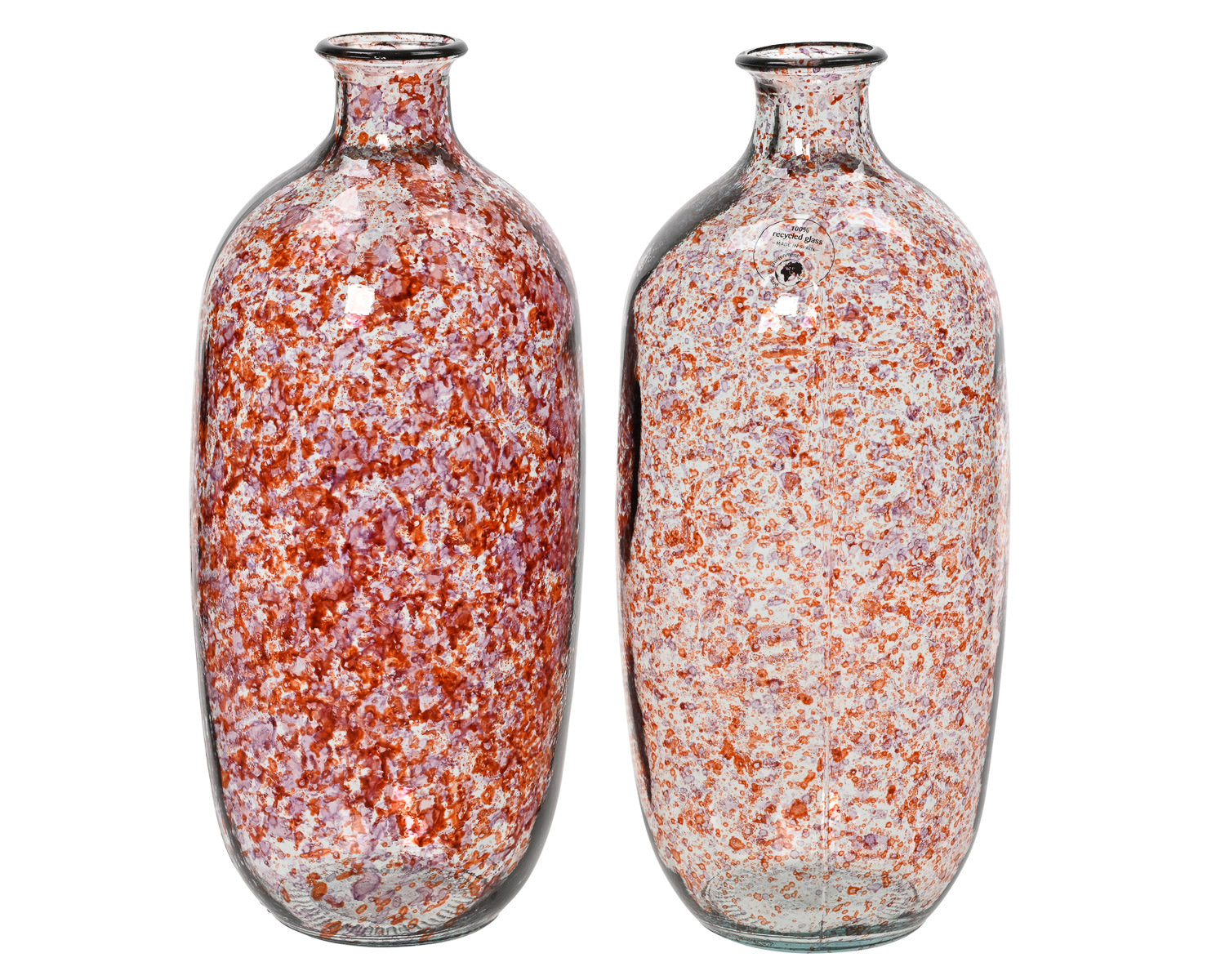 Rose and Red Recycled Glass Vases