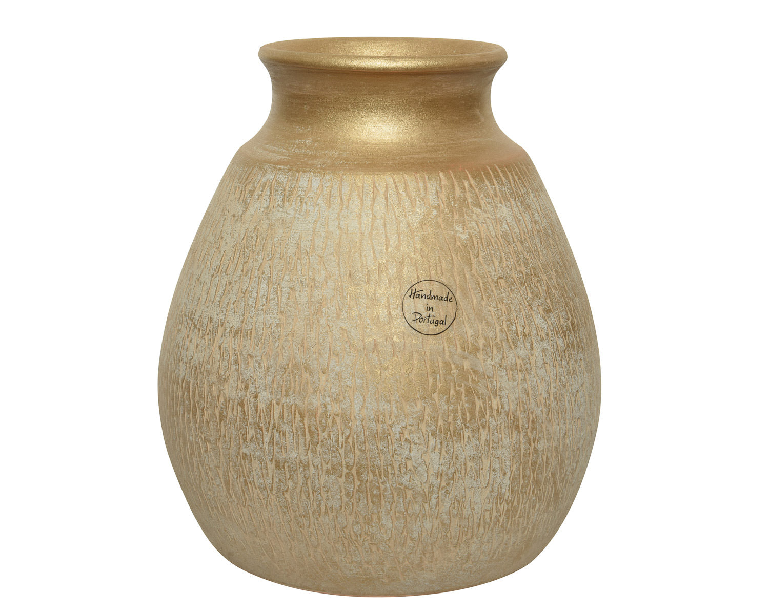 Handmade Gold Terracotta Vase