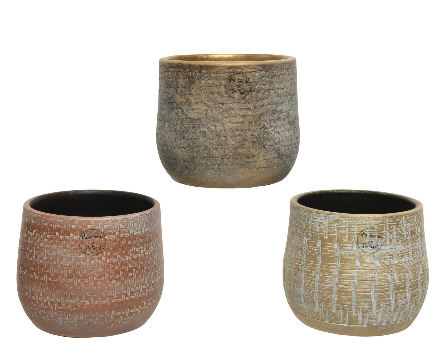 Small Terracotta Planters with Metallic Finish