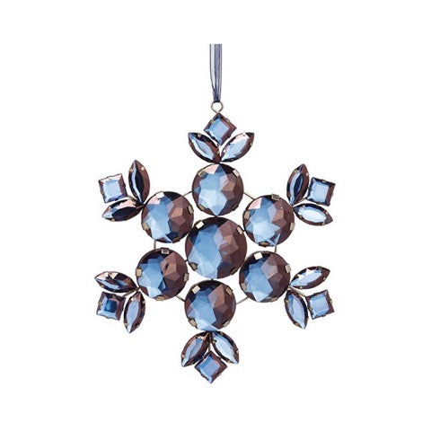 Blue Rhinestone Snowflake Ornament