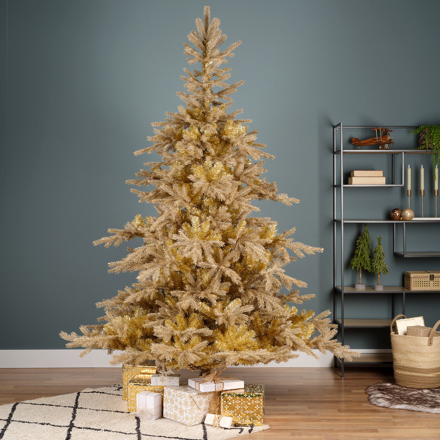 Shimmering Burnished Gold Christmas Tree