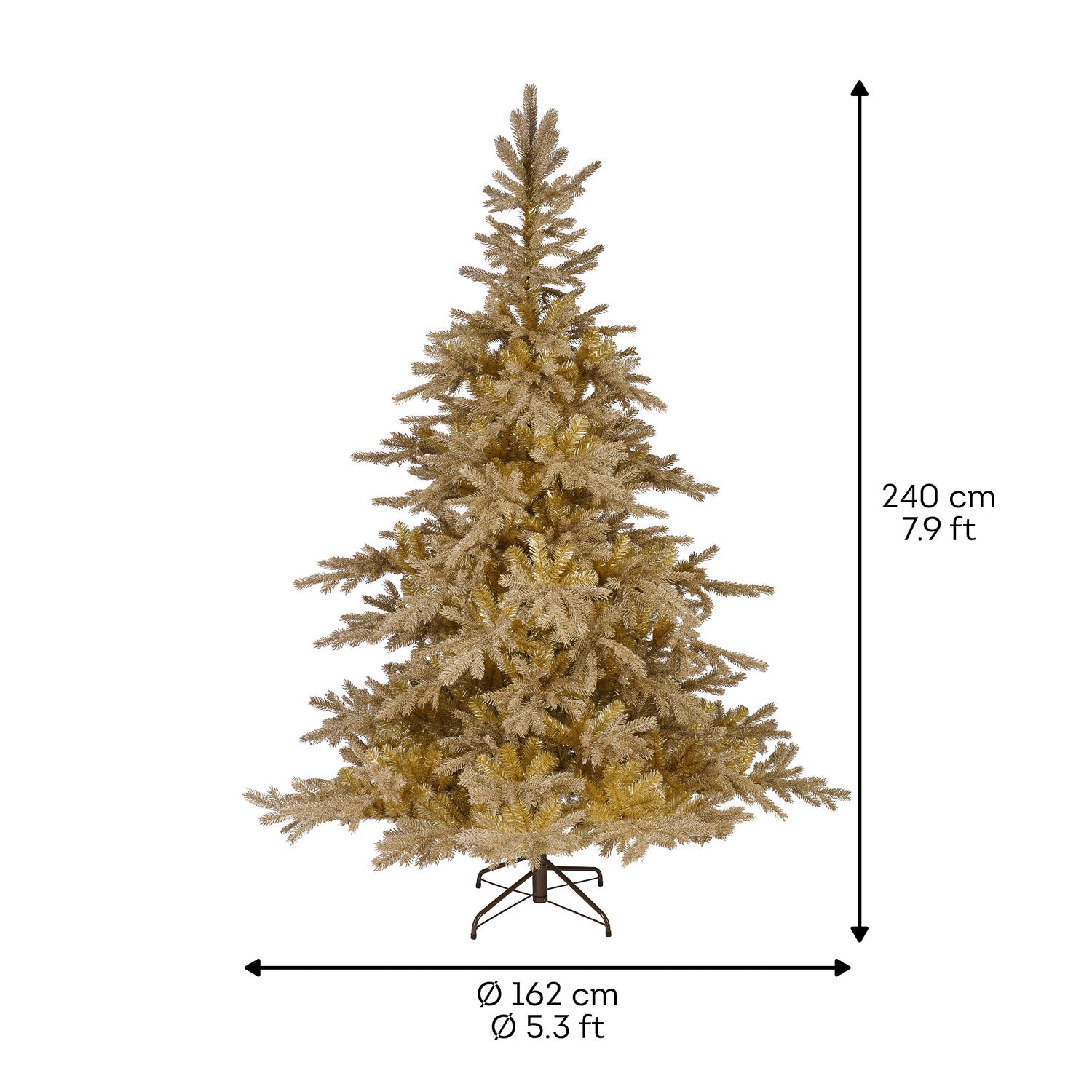 Shimmering Burnished Gold Christmas Tree