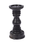 Black Mango Wood Candleholders Short