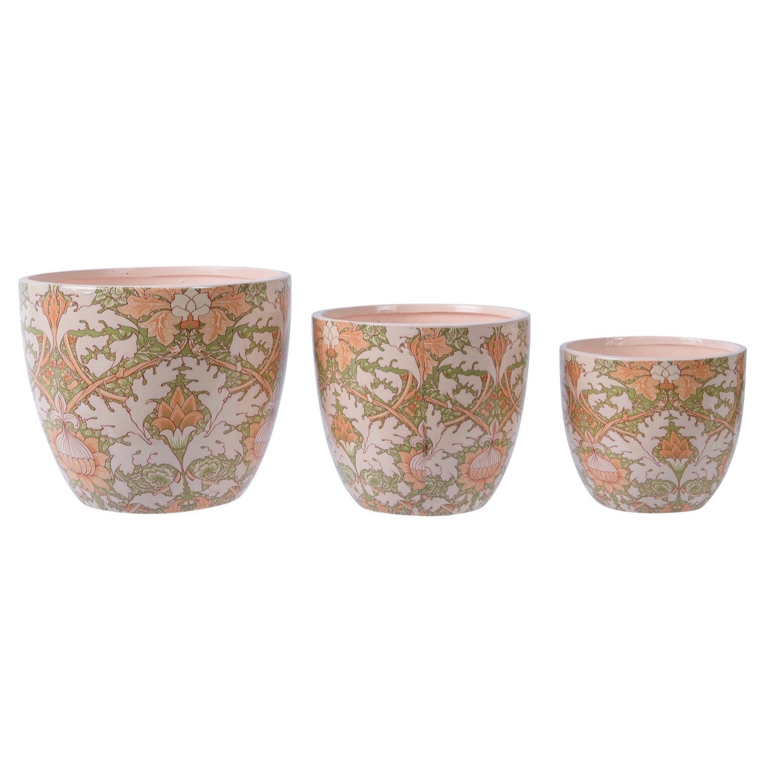 Art Deco-Inspired Terracotta Planter Set Pink
