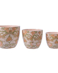 Art Deco-Inspired Terracotta Planter Set Pink