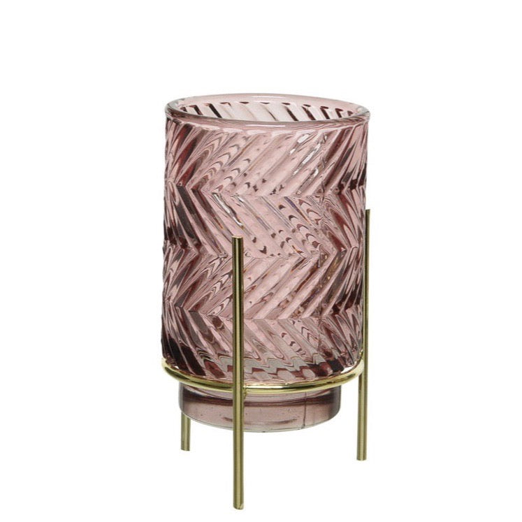 Blush Pink or Purple Tea Light Holders Purple Chevron