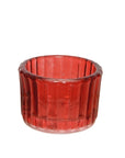 Short Tea Light Holders in Holiday Colors Red