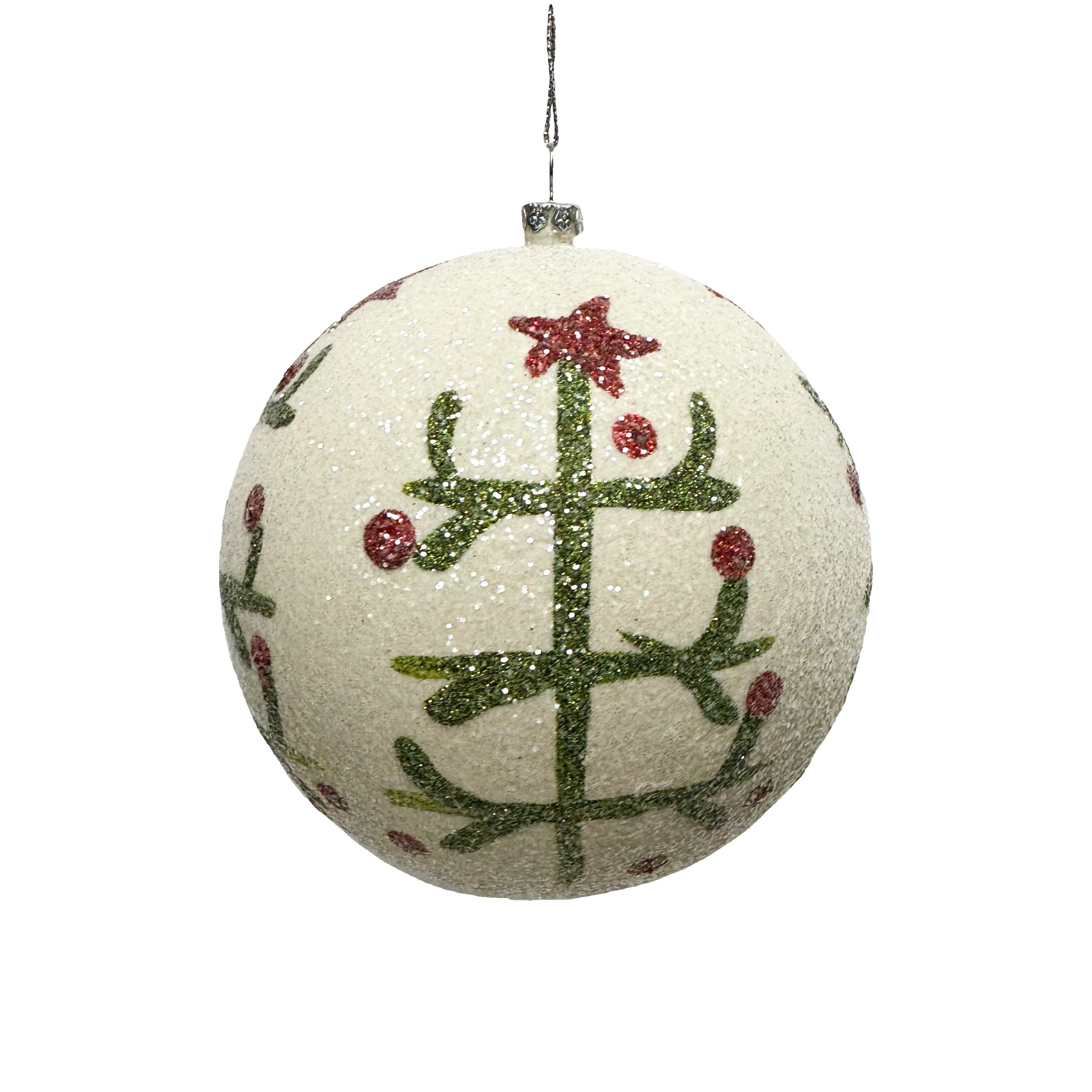 Christmas Tree Glitter Ball Ornament