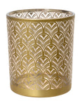 Art Deco Gold Metal Tea Light Holder Medium