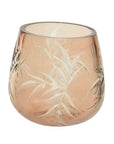 Etched-Leaf Tea Light Holder Gold