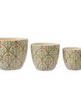 Art Deco-Inspired Terracotta Planter Set Green