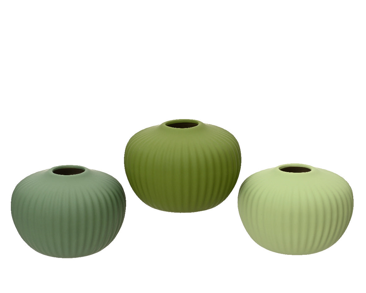 Green Stoneware Vases