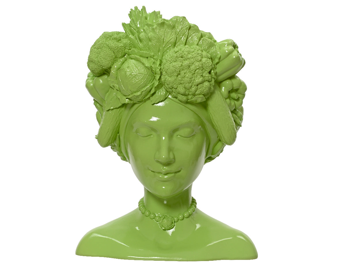 Lady in Green Vase 8.9"H