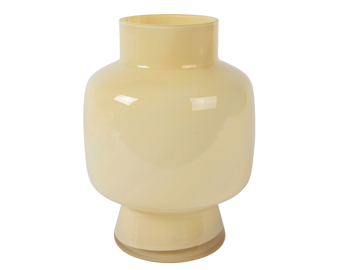 Yellow Glass Vase 7.8"H