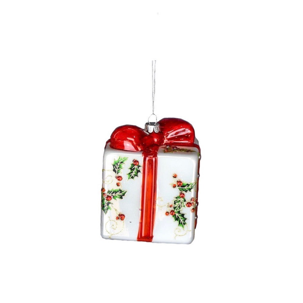 Glass Gift Box Ornament Classic