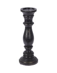 Black Mango Wood Candleholders Tall