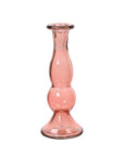 Recycled Glass Candle Holders Pink Oblong
