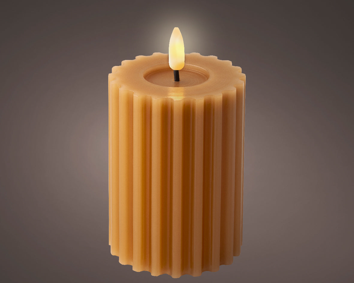 LED Wick Candle In Mustard Yellow