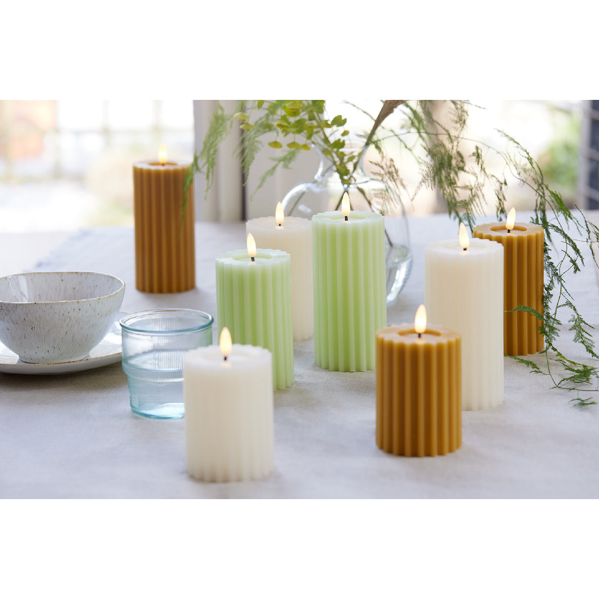 LED Wick Candle In Mustard Yellow