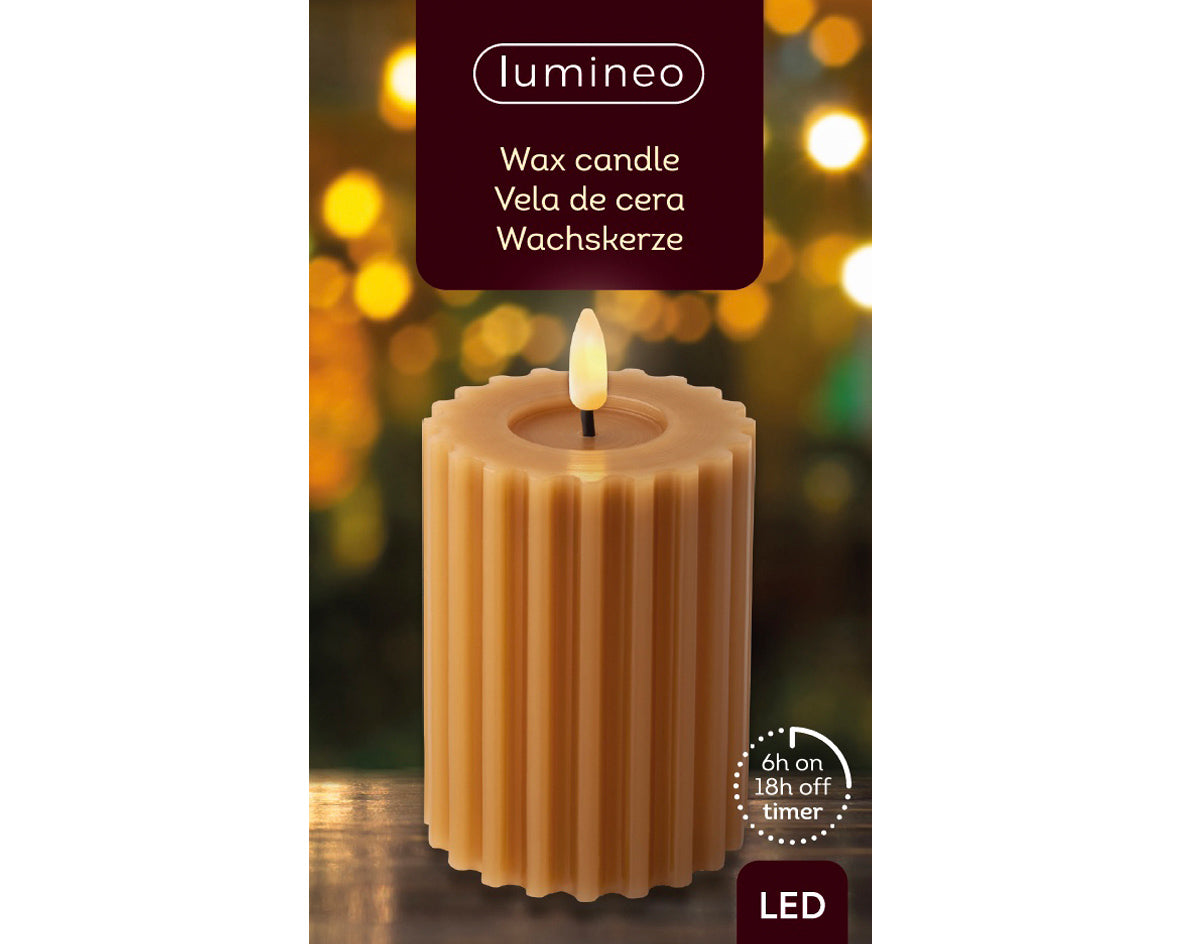 LED Wick Candle In Mustard Yellow