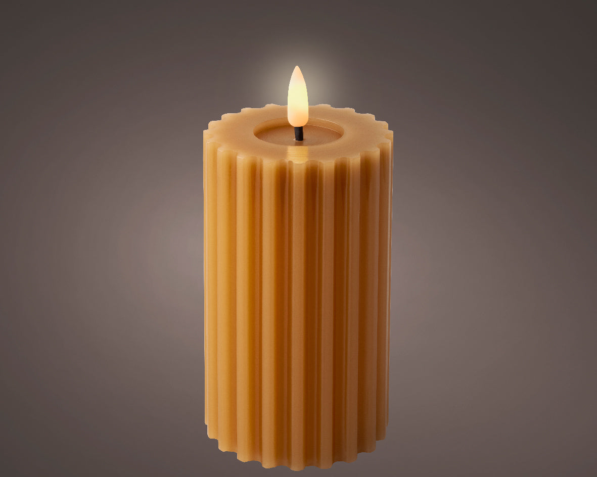 LED Wick Candle In Mustard Yellow