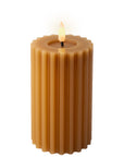 LED Wick Candle In Mustard Yellow 5.7"H