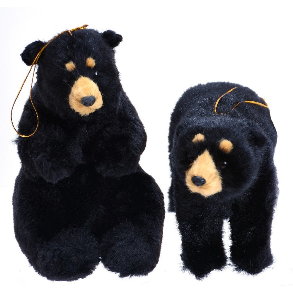 Plush Black Bear Ornament