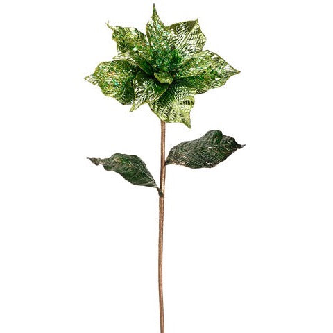GREEN GLITTER POINSETTIA