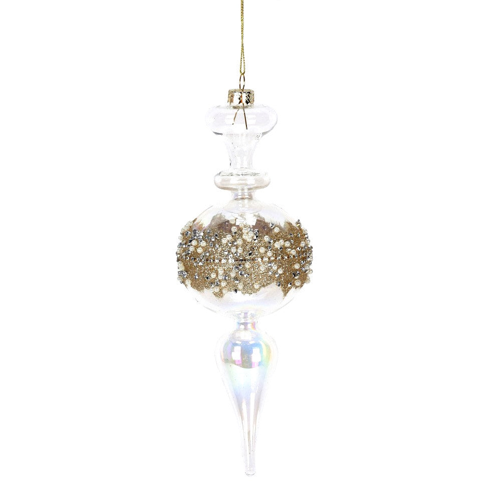 Glittering Glass Pearl Finial Ornament